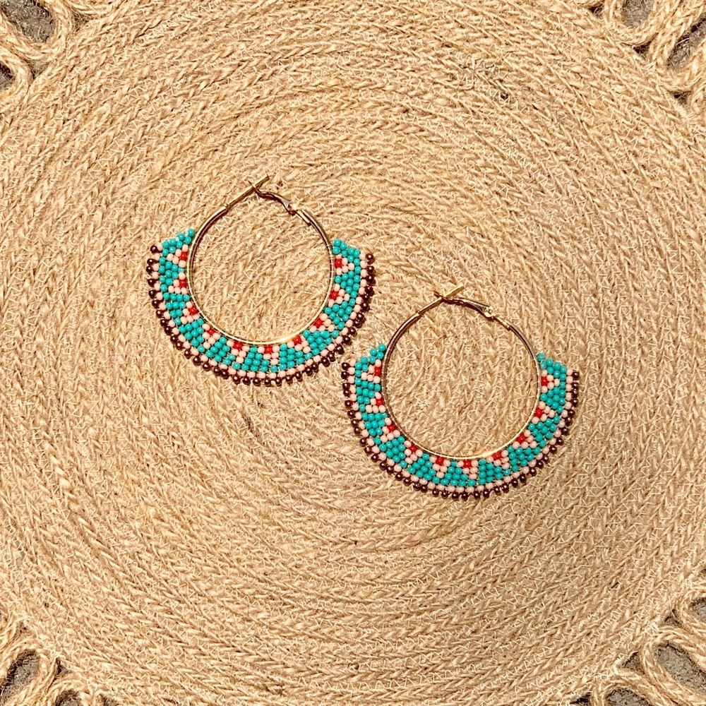 Aztec Hoop Earrings